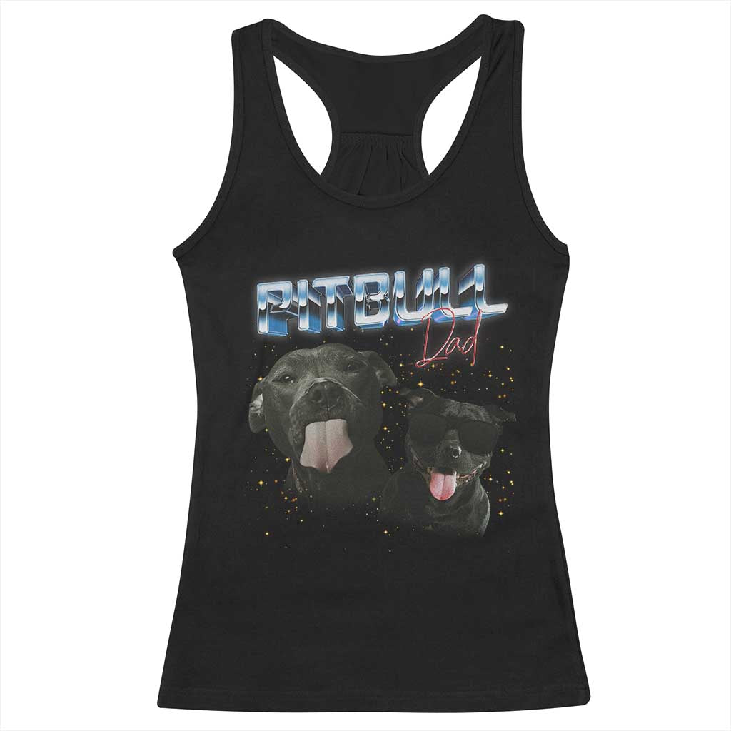 Pitbull Dad Racerback Tank Top Funny Gift For Pitbull Lover - Wonder Print Shop