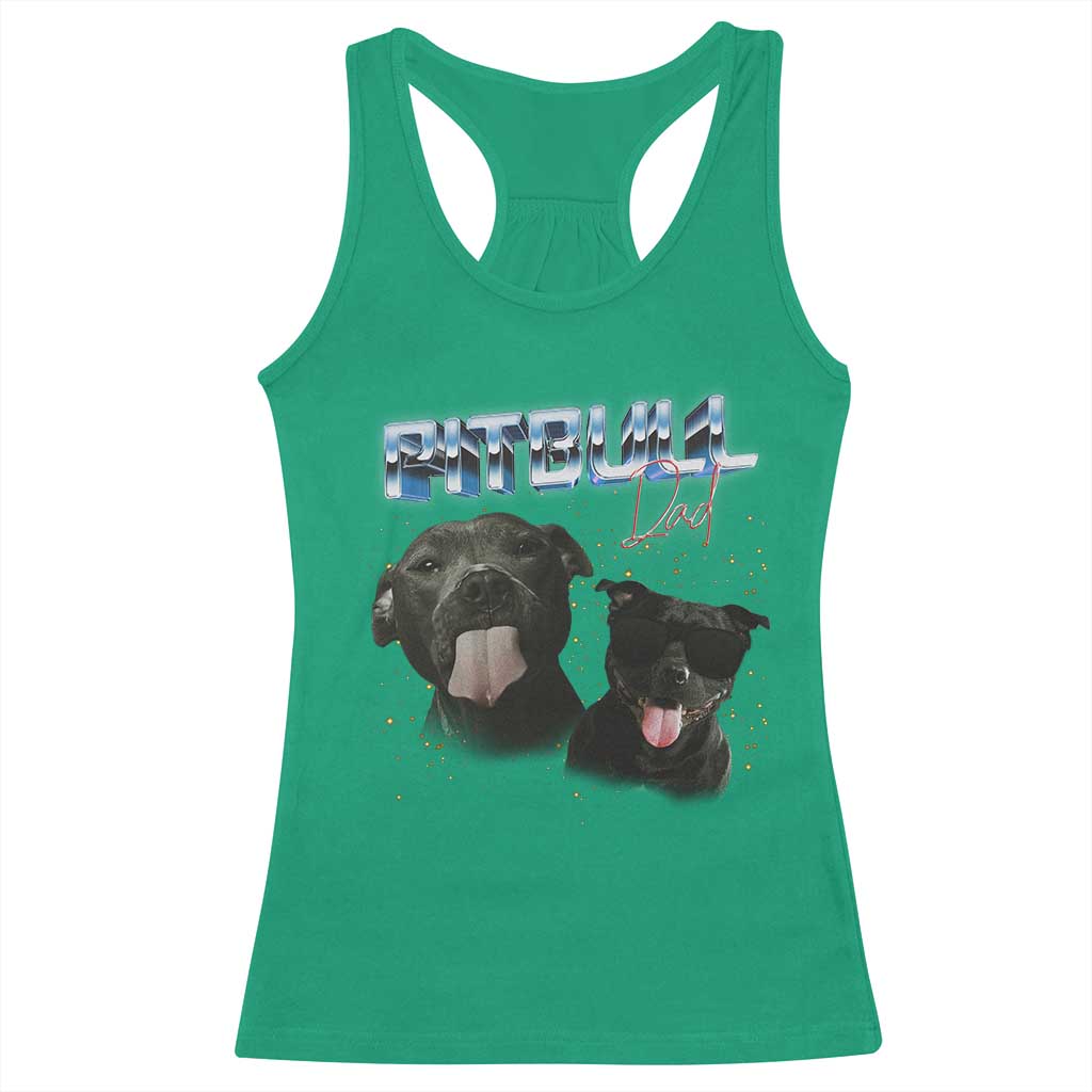 Pitbull Dad Racerback Tank Top Funny Gift For Pitbull Lover - Wonder Print Shop