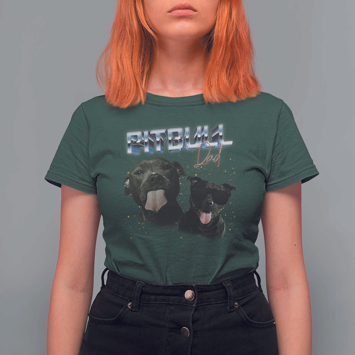 Pitbull Dad T Shirt For Women Funny Gift For Pitbull Lover - Wonder Print Shop