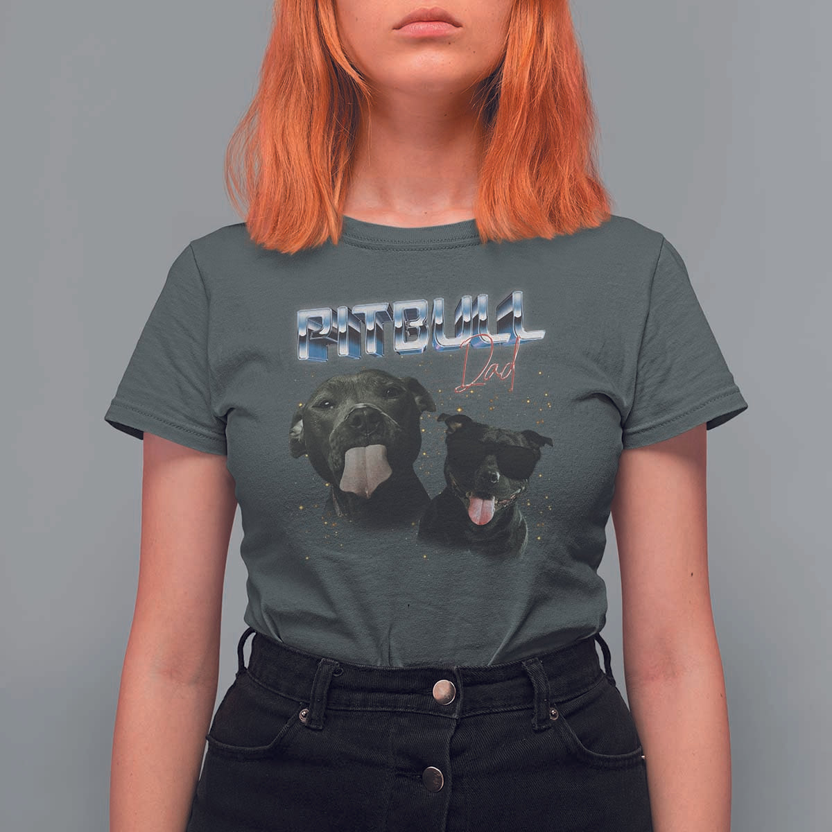 Pitbull Dad T Shirt For Women Funny Gift For Pitbull Lover - Wonder Print Shop