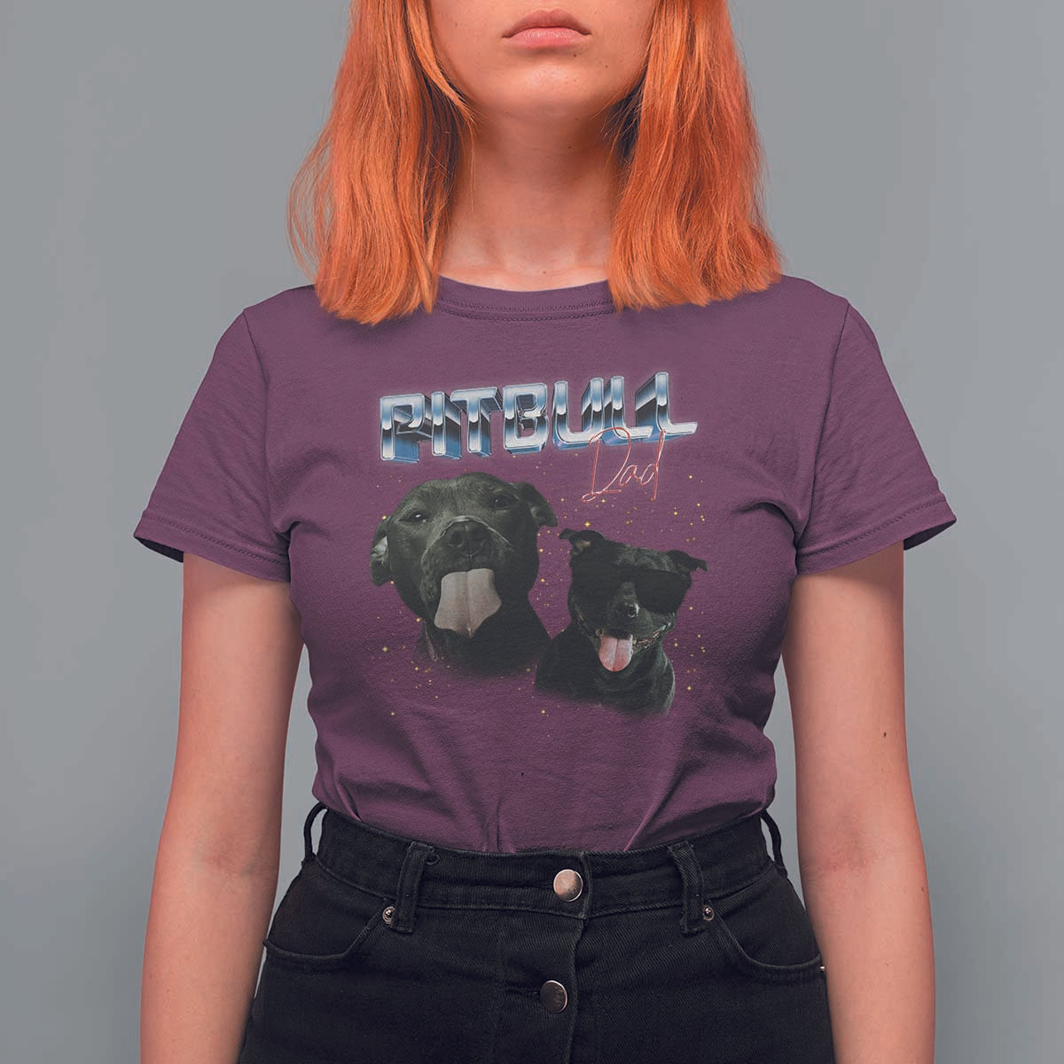 Pitbull Dad T Shirt For Women Funny Gift For Pitbull Lover - Wonder Print Shop