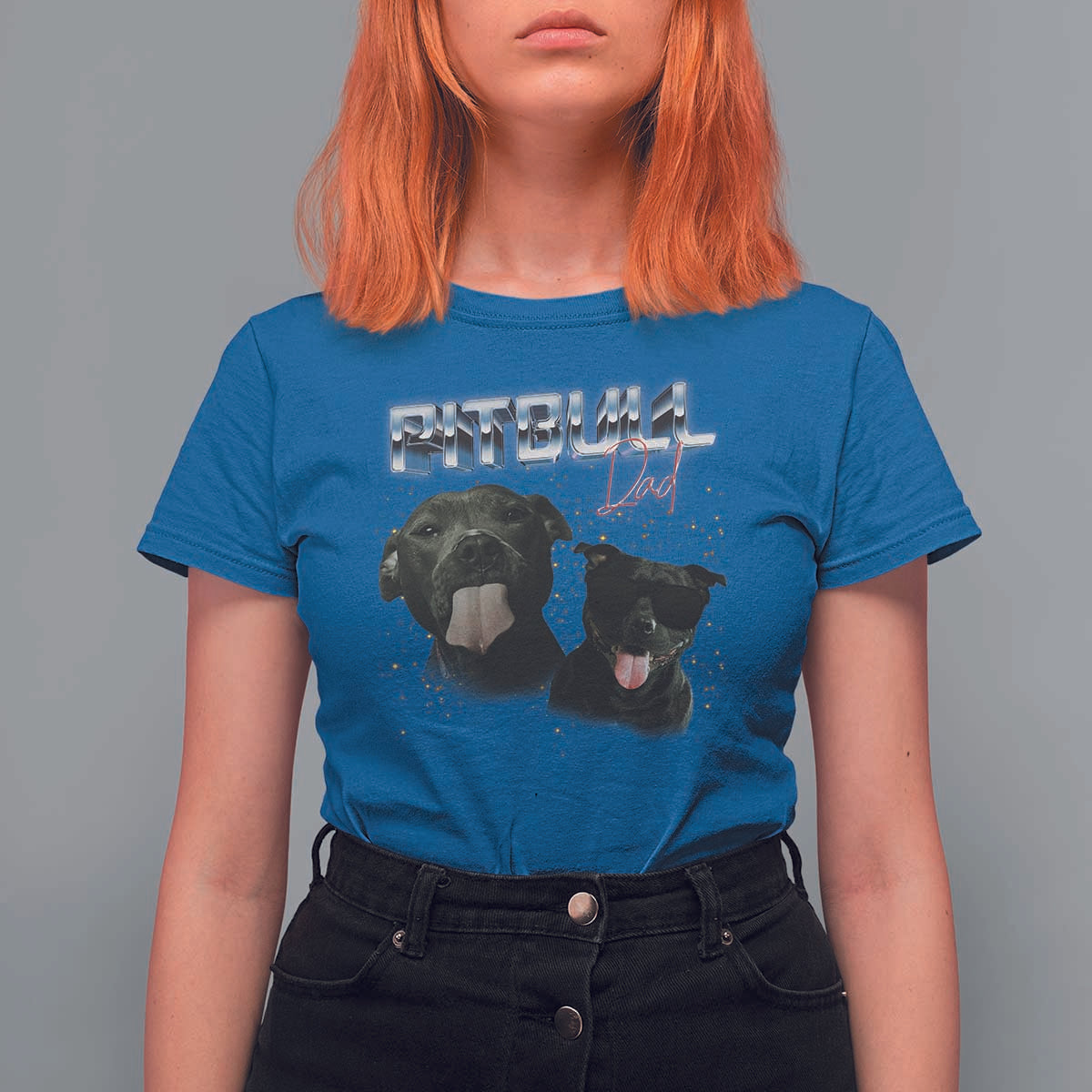 Pitbull Dad T Shirt For Women Funny Gift For Pitbull Lover - Wonder Print Shop