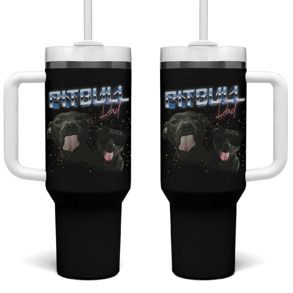 Pitbull Dad Tumbler With Handle Funny Gift For Pitbull Lover