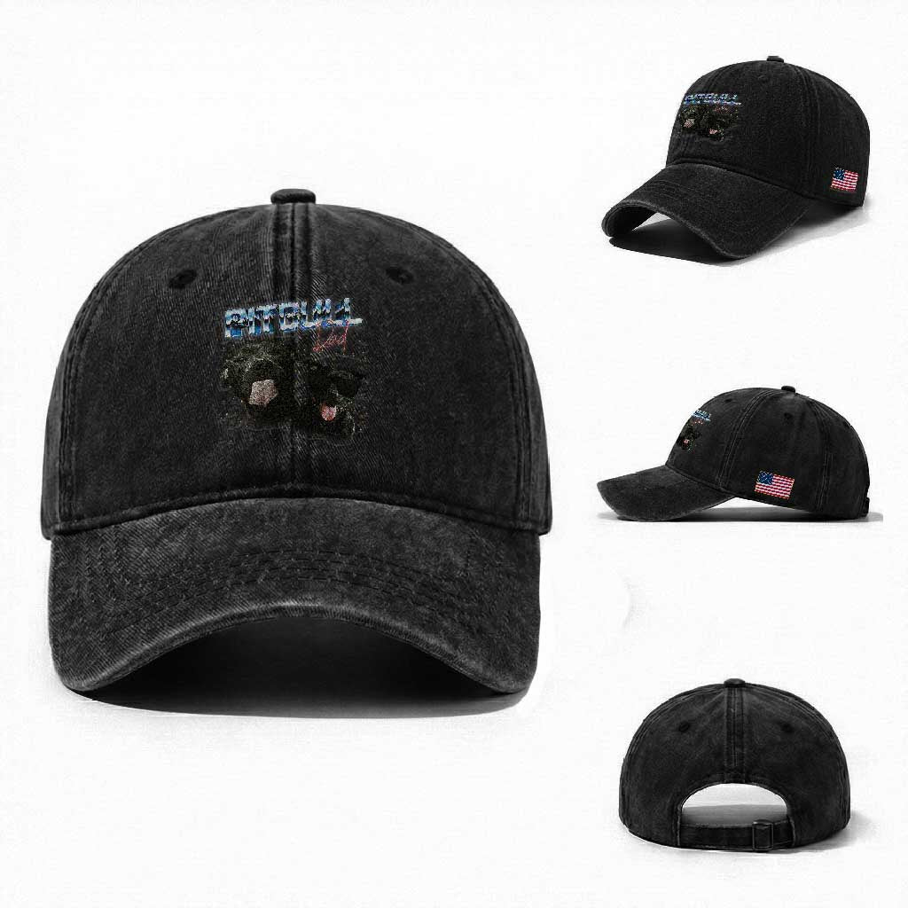 Pitbull Dad Washed Cotton Baseball Cap Funny Gift For Pitbull Lover