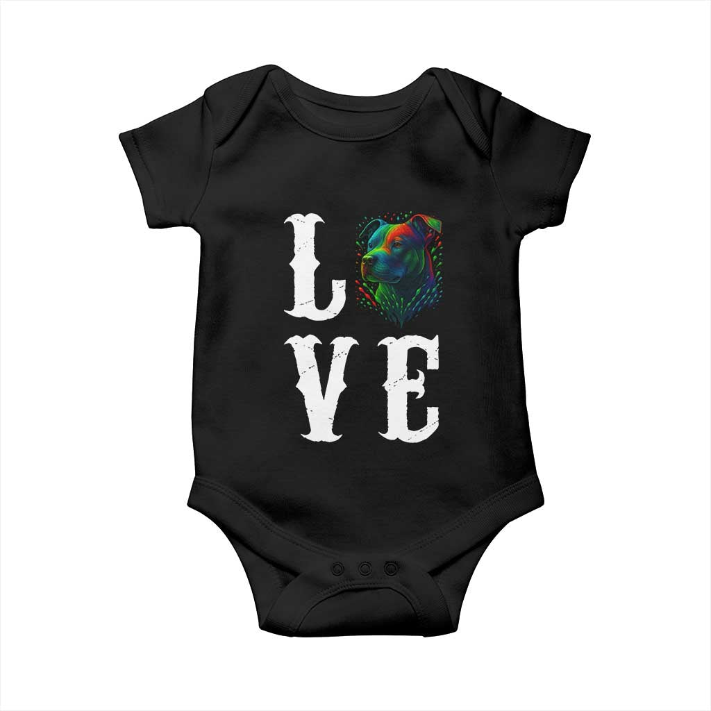 Colorful Pitbull Graphic Art For Dog Lover Baby Onesie - Wonder Print Shop