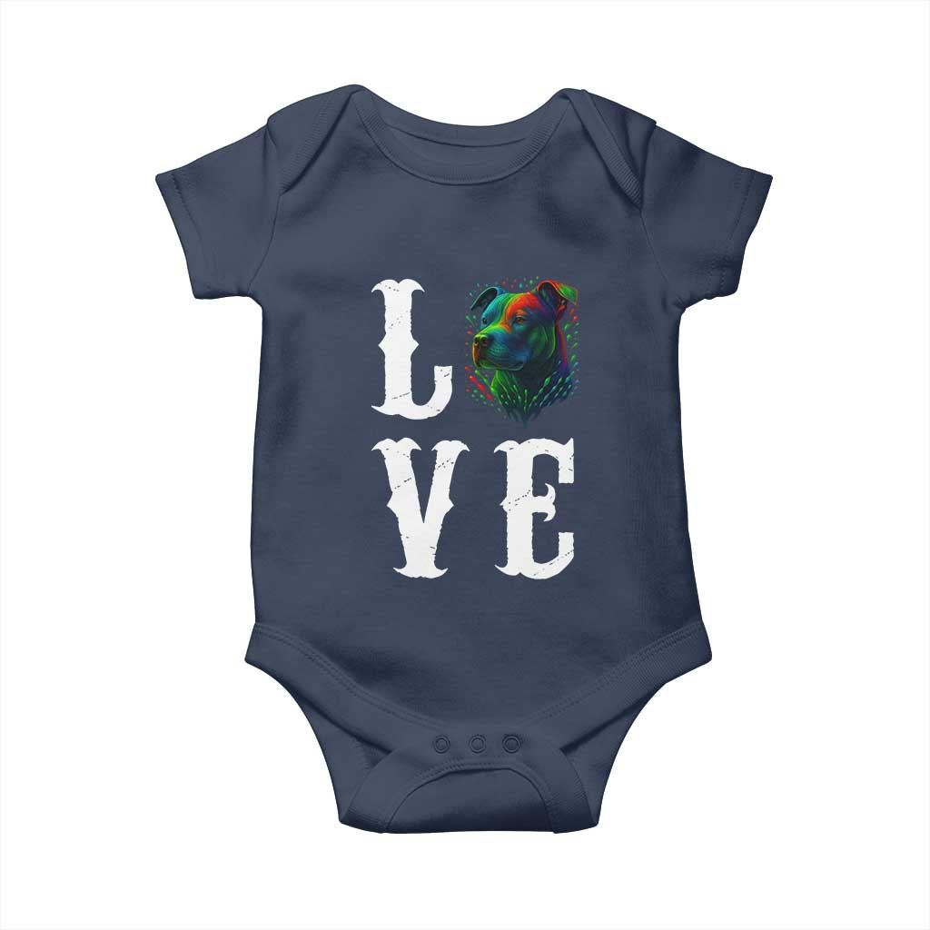 Colorful Pitbull Graphic Art For Dog Lover Baby Onesie - Wonder Print Shop