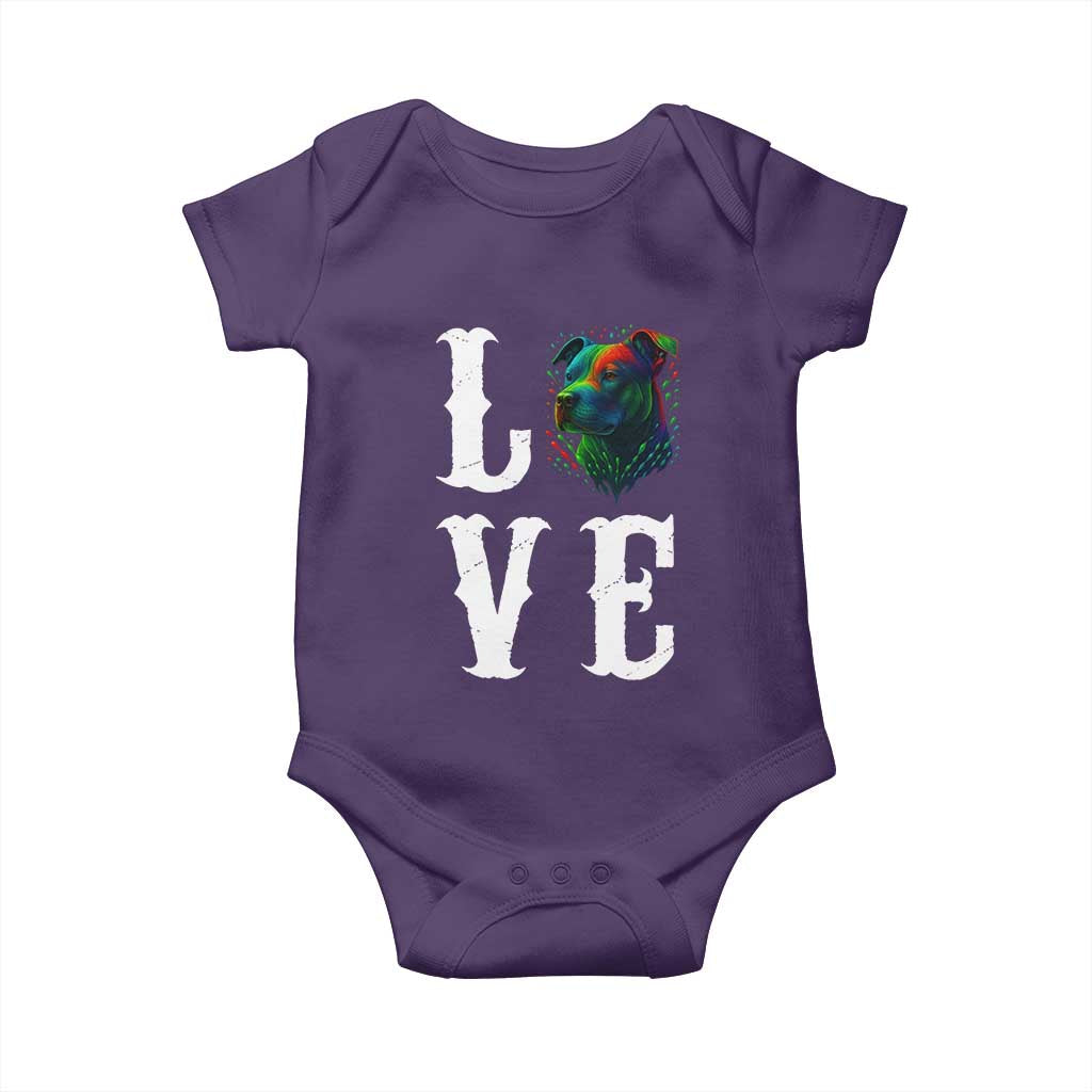 Colorful Pitbull Graphic Art For Dog Lover Baby Onesie - Wonder Print Shop