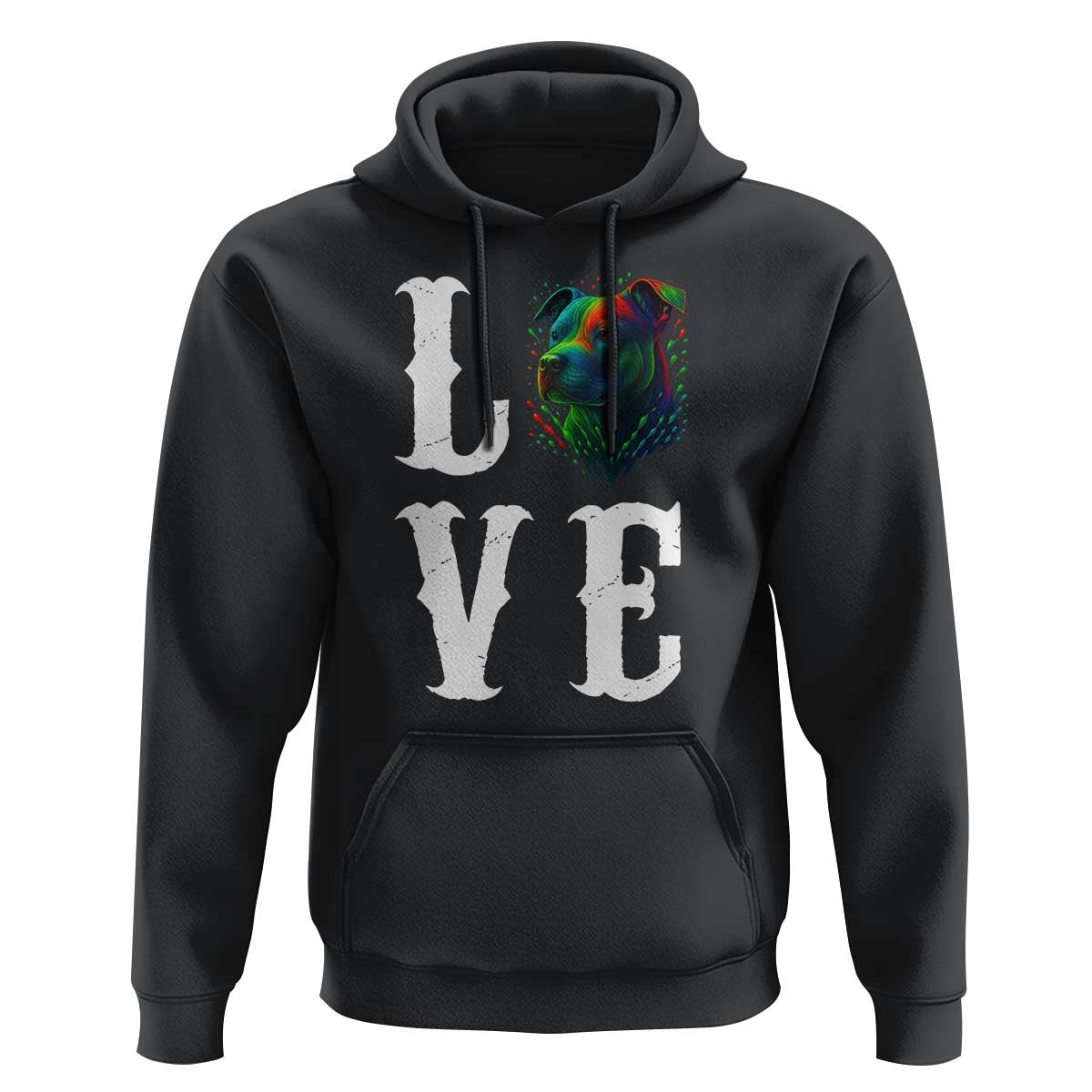 Colorful Pitbull Graphic Art For Dog Lover Hoodie - Wonder Print Shop
