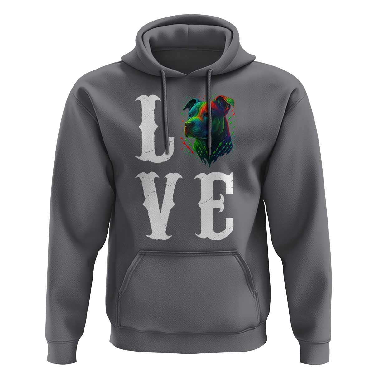 Colorful Pitbull Graphic Art For Dog Lover Hoodie - Wonder Print Shop