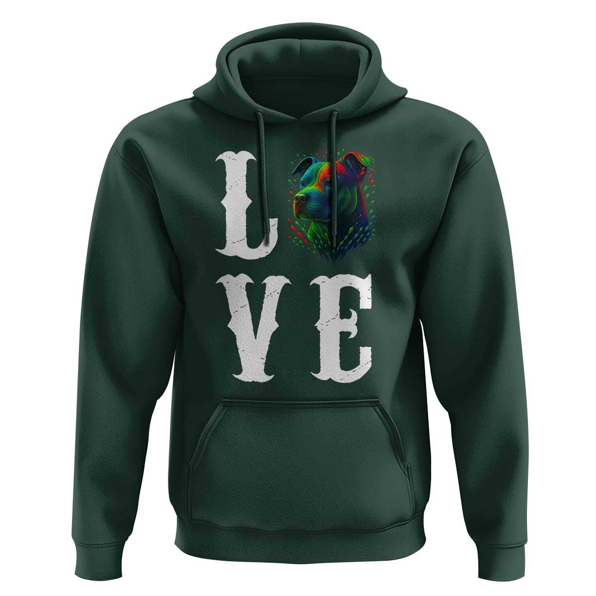 Colorful Pitbull Graphic Art For Dog Lover Hoodie - Wonder Print Shop