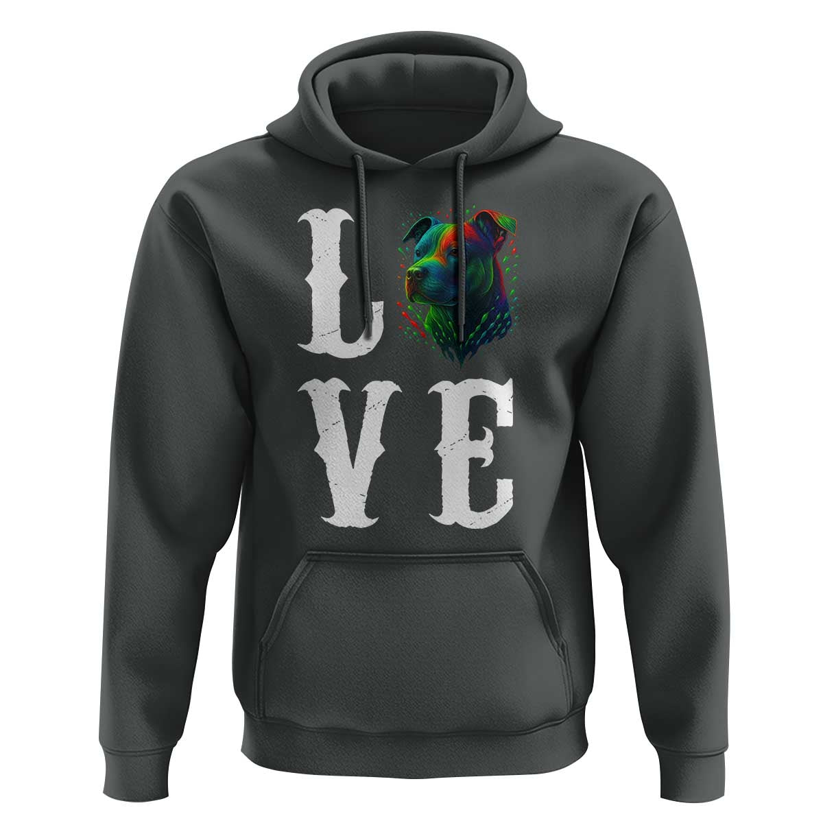 Colorful Pitbull Graphic Art For Dog Lover Hoodie - Wonder Print Shop