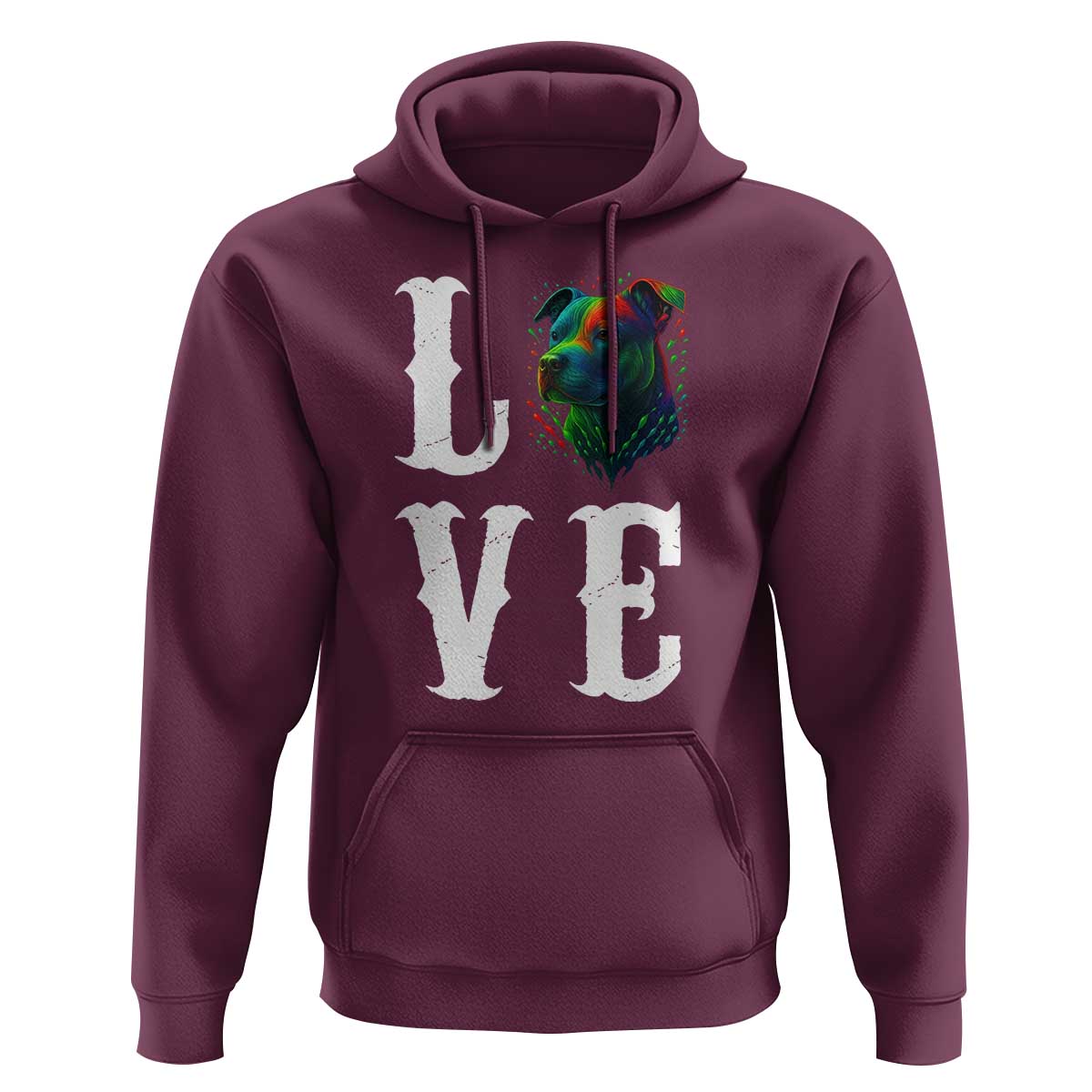 Colorful Pitbull Graphic Art For Dog Lover Hoodie - Wonder Print Shop