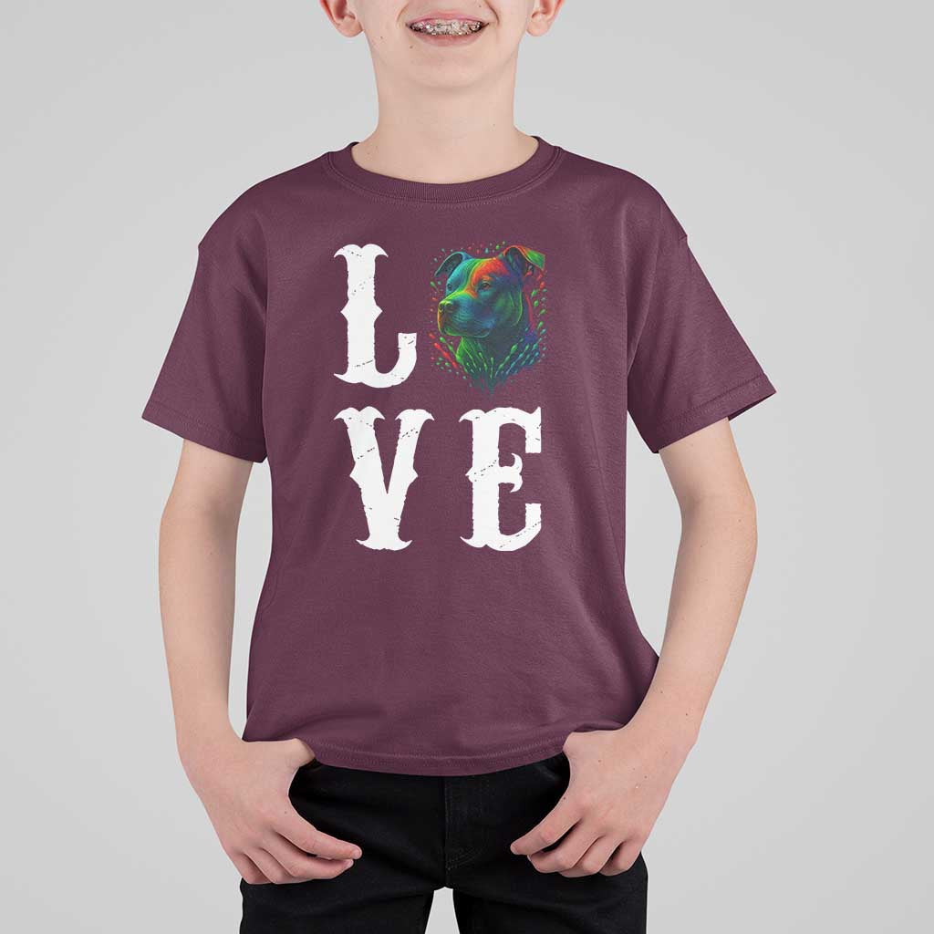 Colorful Pitbull Graphic Art For Dog Lover T Shirt For Kid - Wonder Print Shop