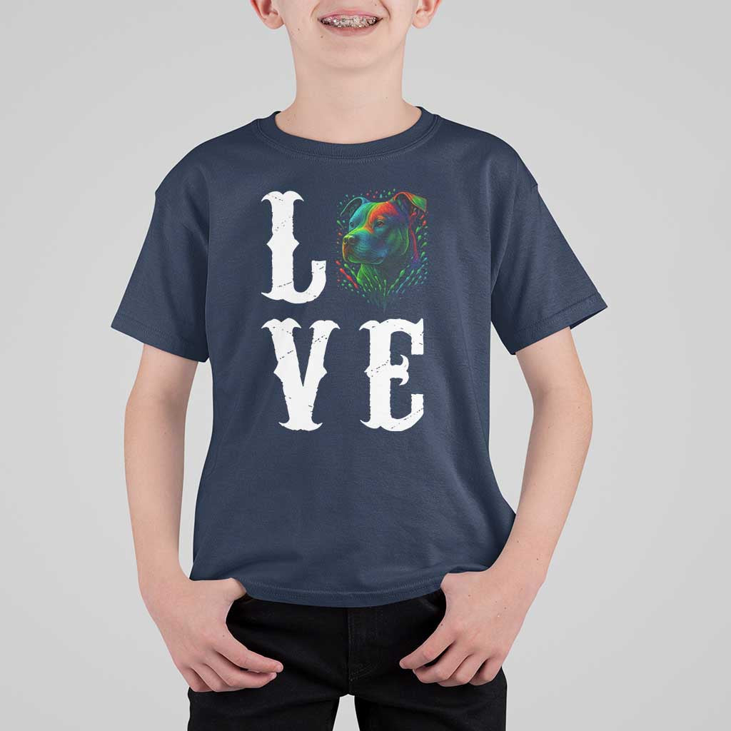 Colorful Pitbull Graphic Art For Dog Lover T Shirt For Kid - Wonder Print Shop