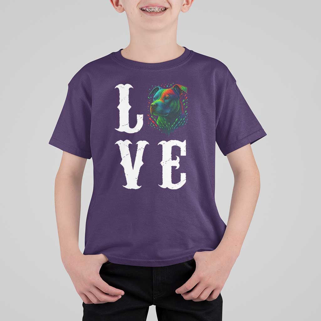 Colorful Pitbull Graphic Art For Dog Lover T Shirt For Kid - Wonder Print Shop