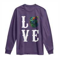 Colorful Pitbull Graphic Art For Dog Lover Long Sleeve Shirt - Wonder Print Shop