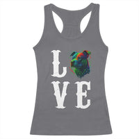 Colorful Pitbull Graphic Art For Dog Lover Racerback Tank Top - Wonder Print Shop