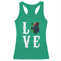 Colorful Pitbull Graphic Art For Dog Lover Racerback Tank Top - Wonder Print Shop