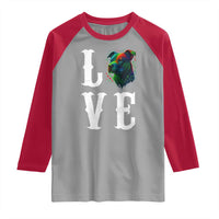 Colorful Pitbull Graphic Art For Dog Lover Raglan Shirt - Wonder Print Shop