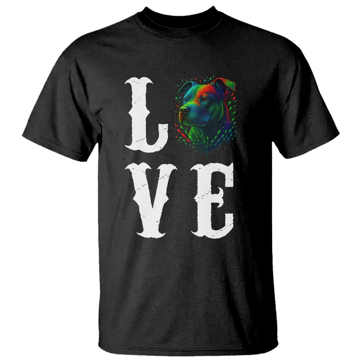 Colorful Pitbull Graphic Art For Dog Lover T Shirt - Wonder Print Shop