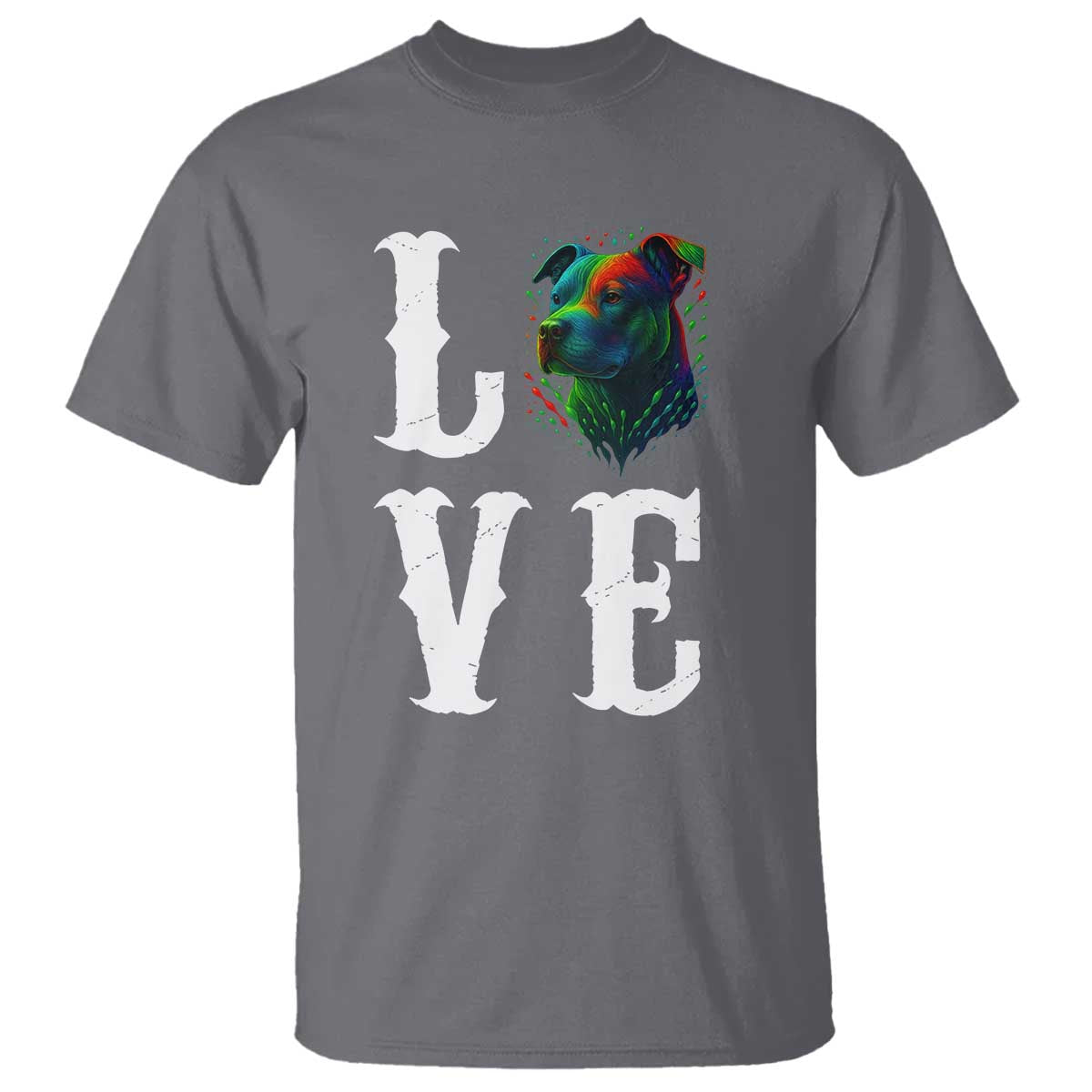 Colorful Pitbull Graphic Art For Dog Lover T Shirt - Wonder Print Shop