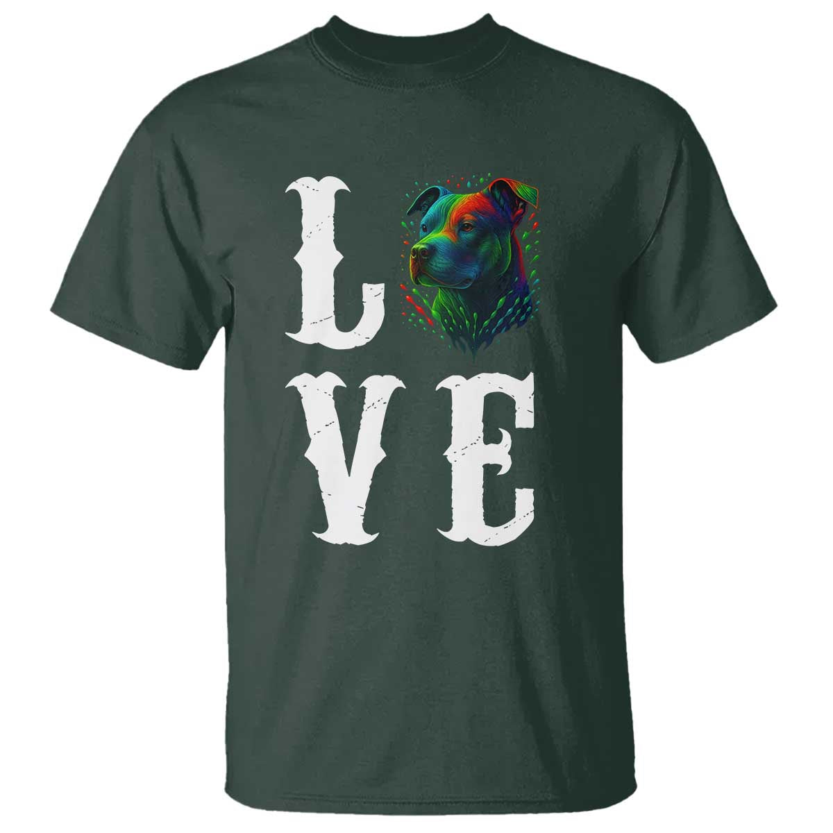 Colorful Pitbull Graphic Art For Dog Lover T Shirt - Wonder Print Shop