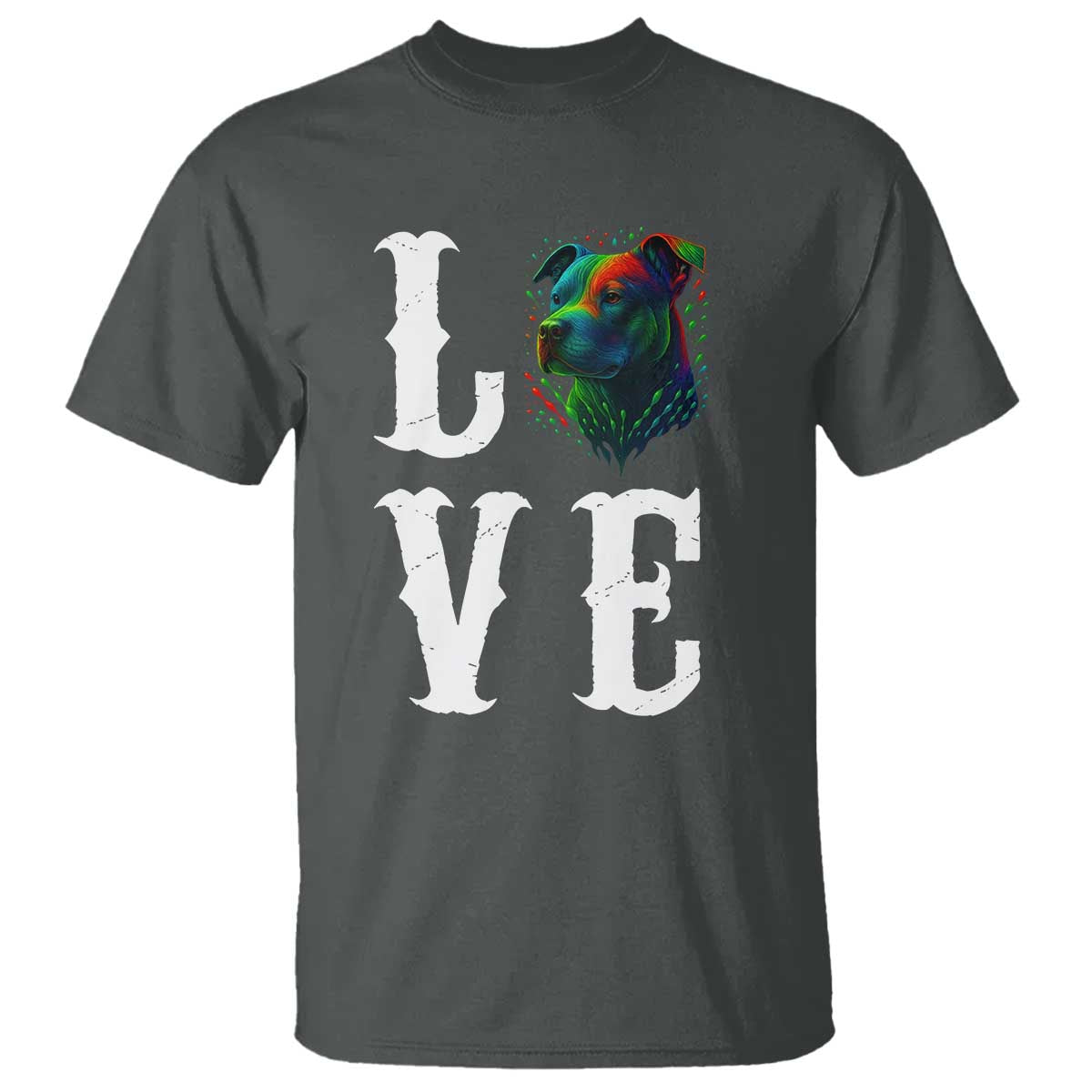 Colorful Pitbull Graphic Art For Dog Lover T Shirt - Wonder Print Shop