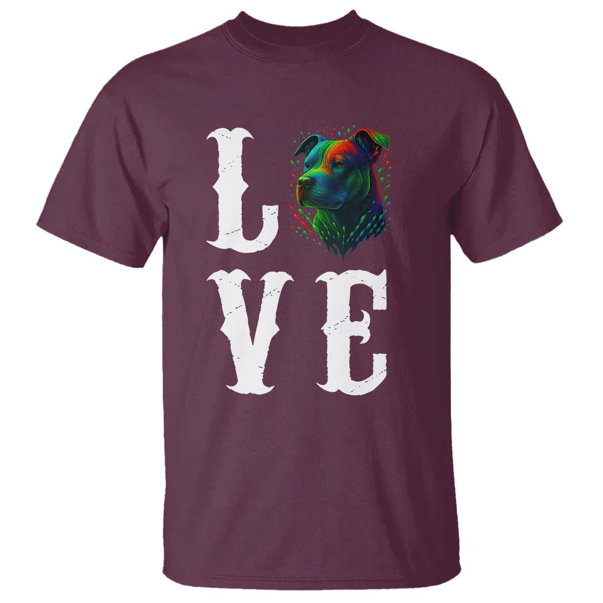 Colorful Pitbull Graphic Art For Dog Lover T Shirt - Wonder Print Shop