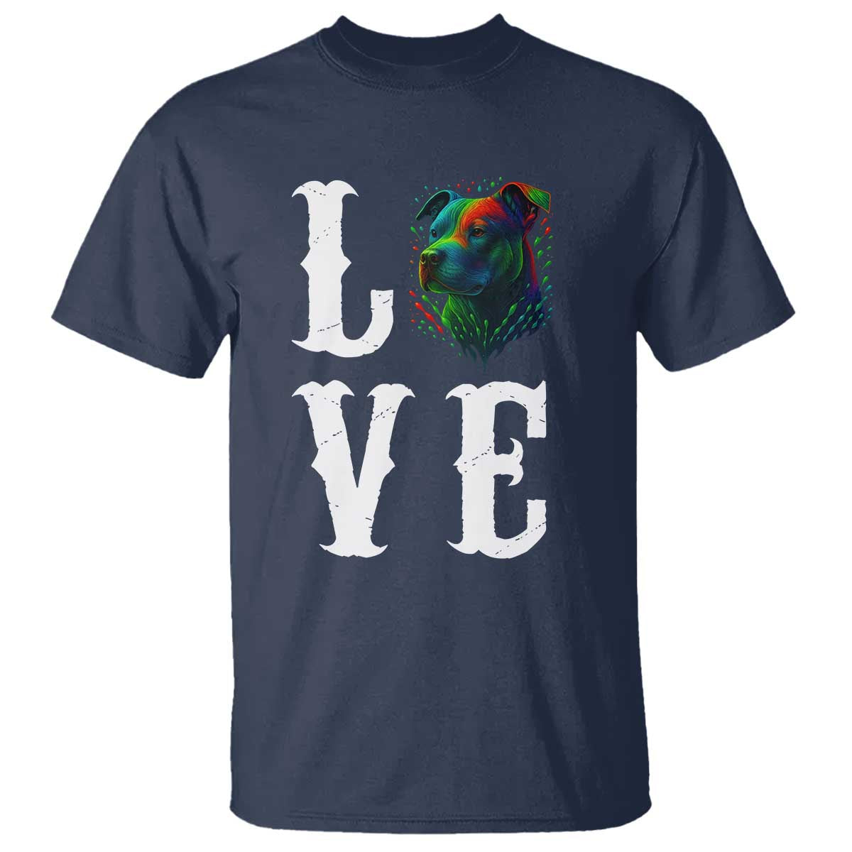 Colorful Pitbull Graphic Art For Dog Lover T Shirt - Wonder Print Shop