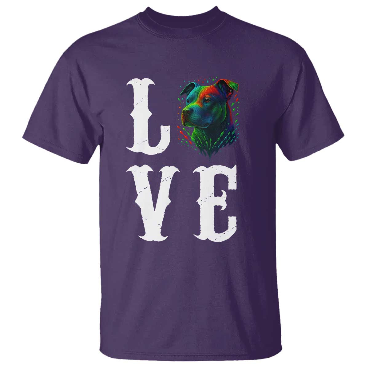 Colorful Pitbull Graphic Art For Dog Lover T Shirt - Wonder Print Shop
