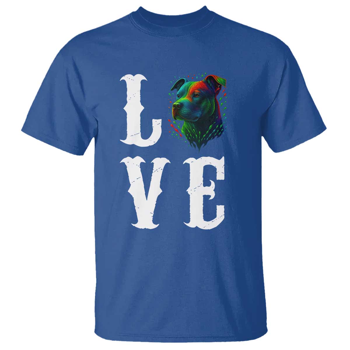 Colorful Pitbull Graphic Art For Dog Lover T Shirt - Wonder Print Shop