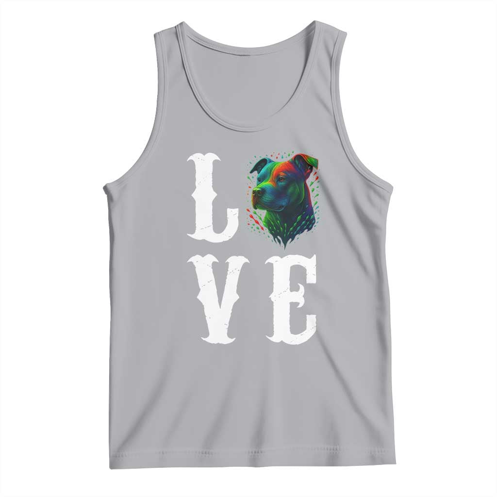 Colorful Pitbull Graphic Art For Dog Lover Tank Top - Wonder Print Shop