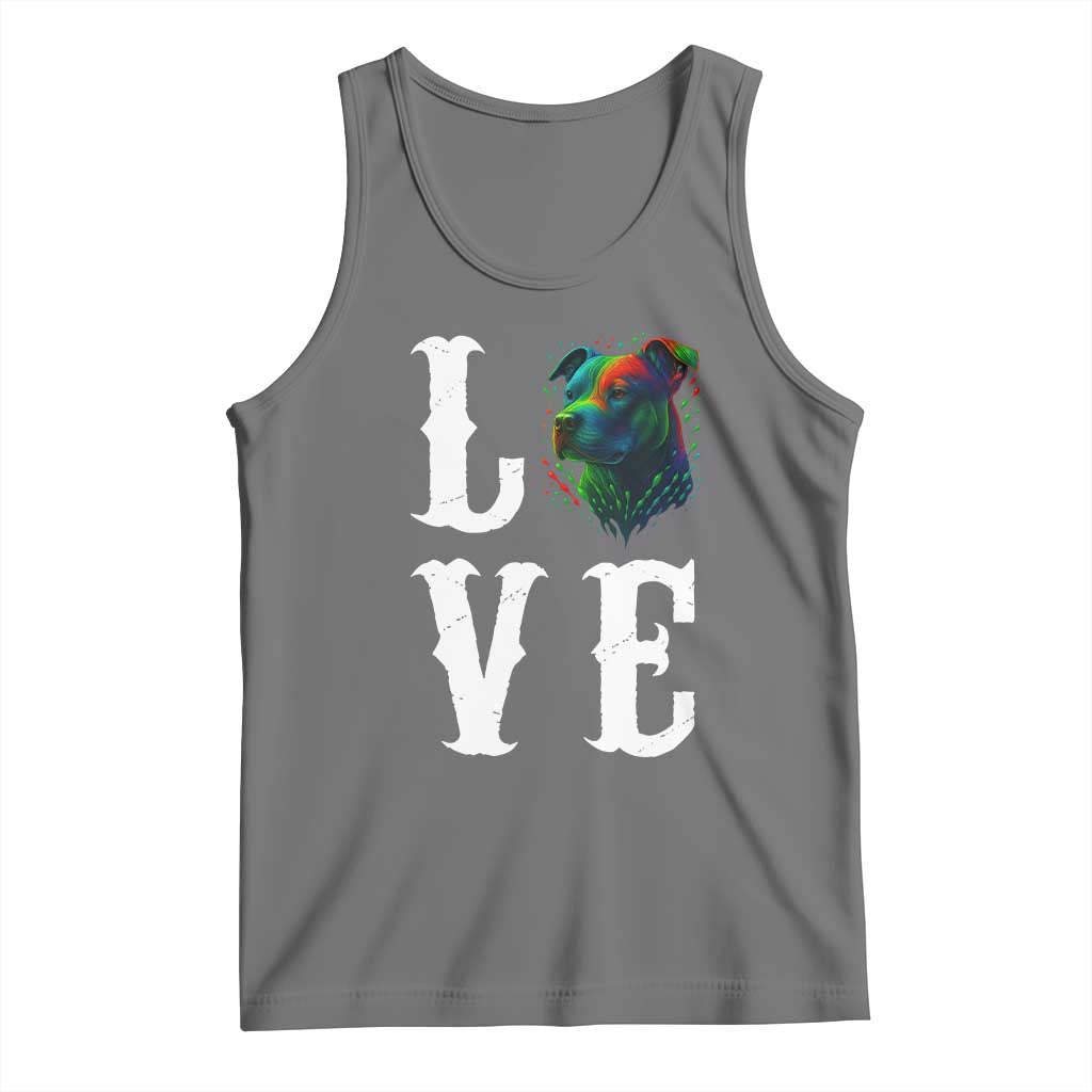 Colorful Pitbull Graphic Art For Dog Lover Tank Top - Wonder Print Shop