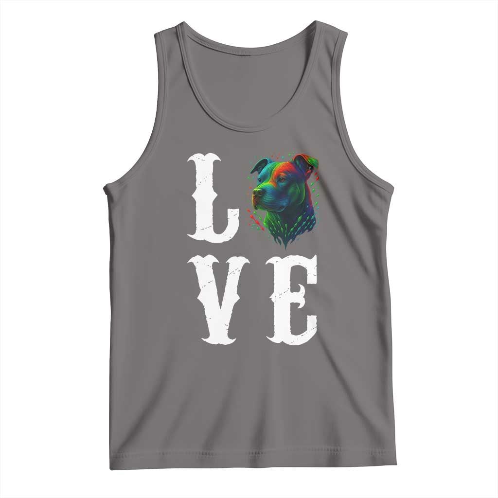 Colorful Pitbull Graphic Art For Dog Lover Tank Top - Wonder Print Shop
