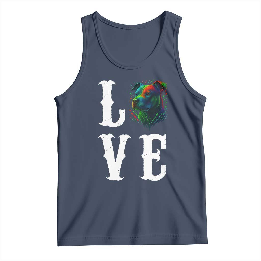 Colorful Pitbull Graphic Art For Dog Lover Tank Top - Wonder Print Shop