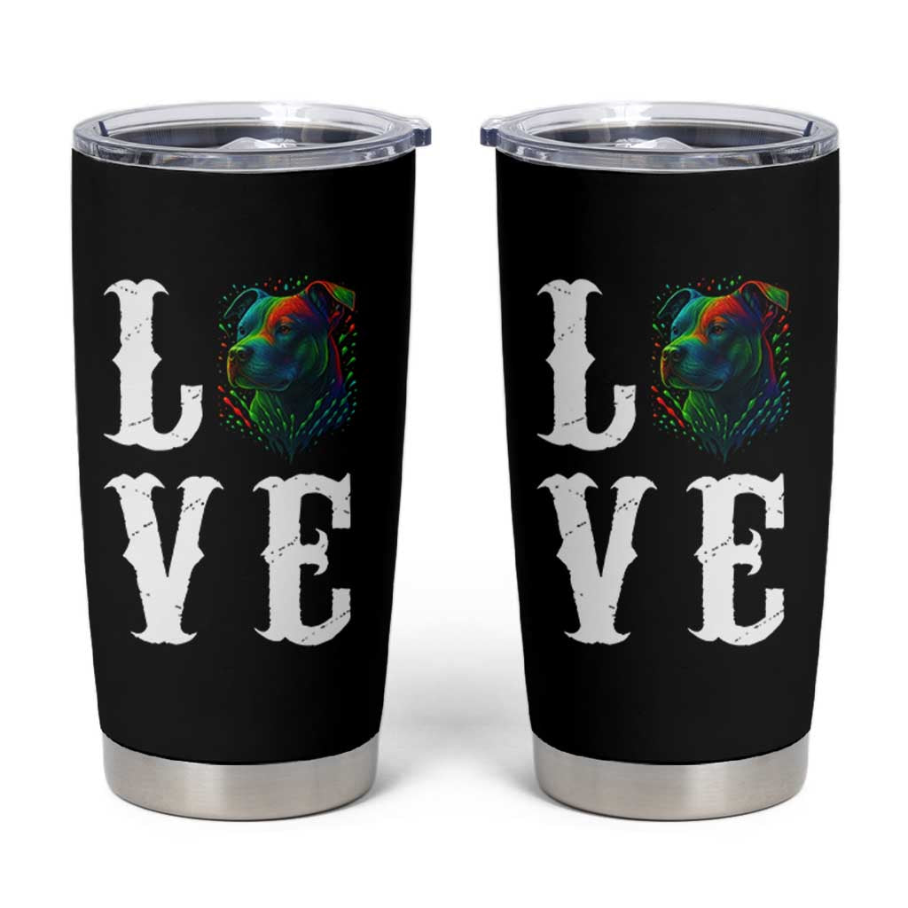 Colorful Pitbull Graphic Art For Dog Lover Tumbler Cup