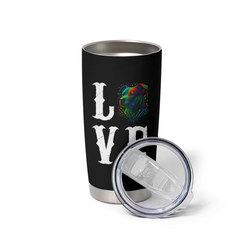 Colorful Pitbull Graphic Art For Dog Lover Tumbler Cup