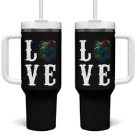 Colorful Pitbull Graphic Art For Dog Lover Tumbler With Handle