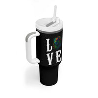 Colorful Pitbull Graphic Art For Dog Lover Tumbler With Handle