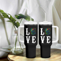 Colorful Pitbull Graphic Art For Dog Lover Tumbler With Handle