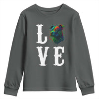 Colorful Pitbull Graphic Art For Dog Lover Youth Sweatshirt - Wonder Print Shop