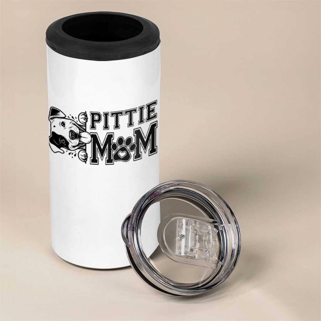 Pittie Mom 4 in 1 Can Cooler Tumbler Funny Gift For Pitbull Lover