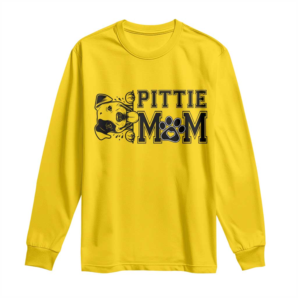 Pittie Mom Long Sleeve Shirt Funny Gift For Pitbull Lover - Wonder Print Shop
