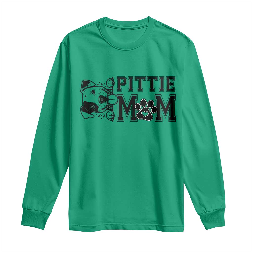 Pittie Mom Long Sleeve Shirt Funny Gift For Pitbull Lover - Wonder Print Shop