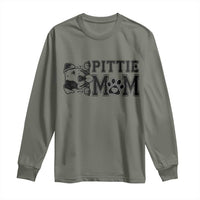 Pittie Mom Long Sleeve Shirt Funny Gift For Pitbull Lover - Wonder Print Shop
