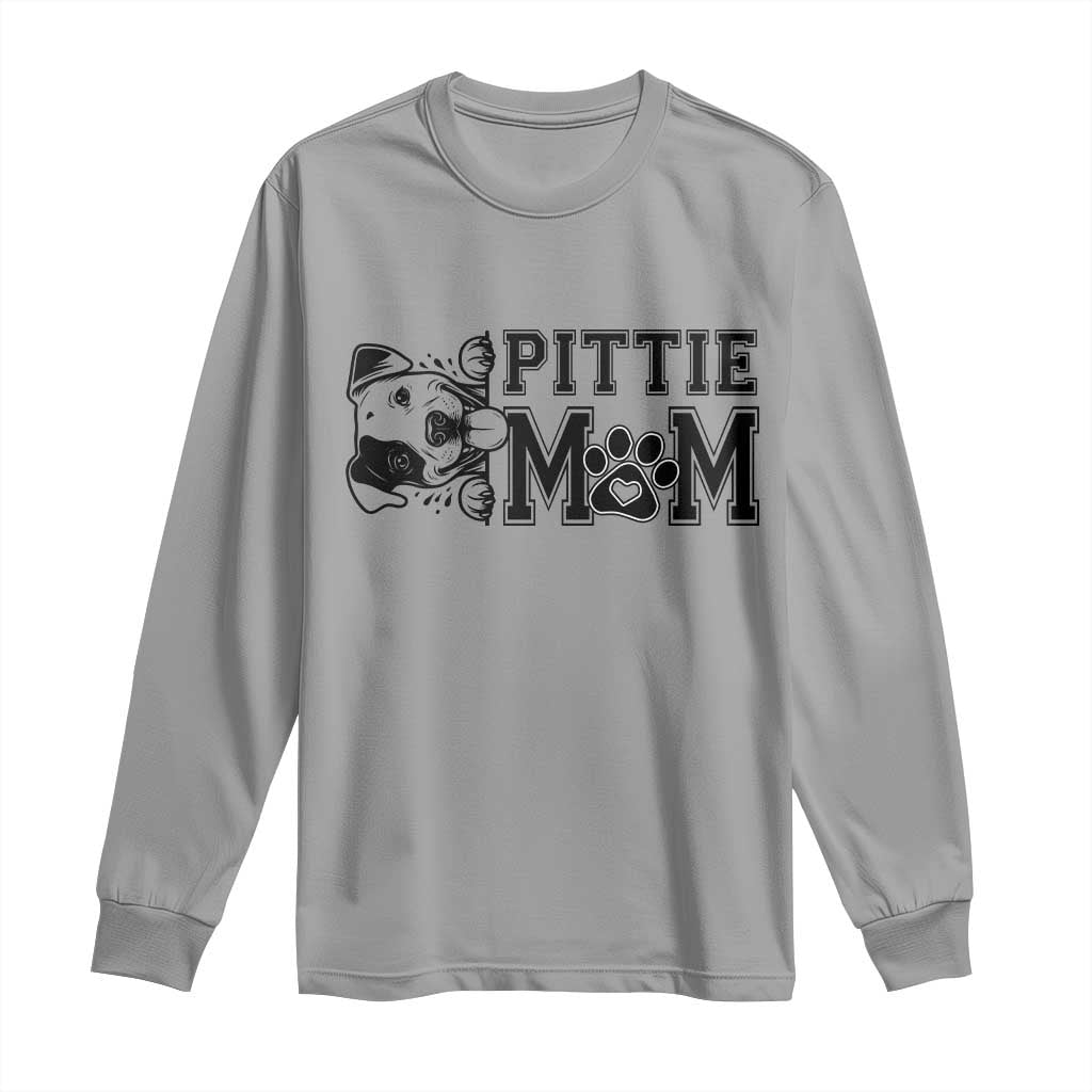 Pittie Mom Long Sleeve Shirt Funny Gift For Pitbull Lover - Wonder Print Shop