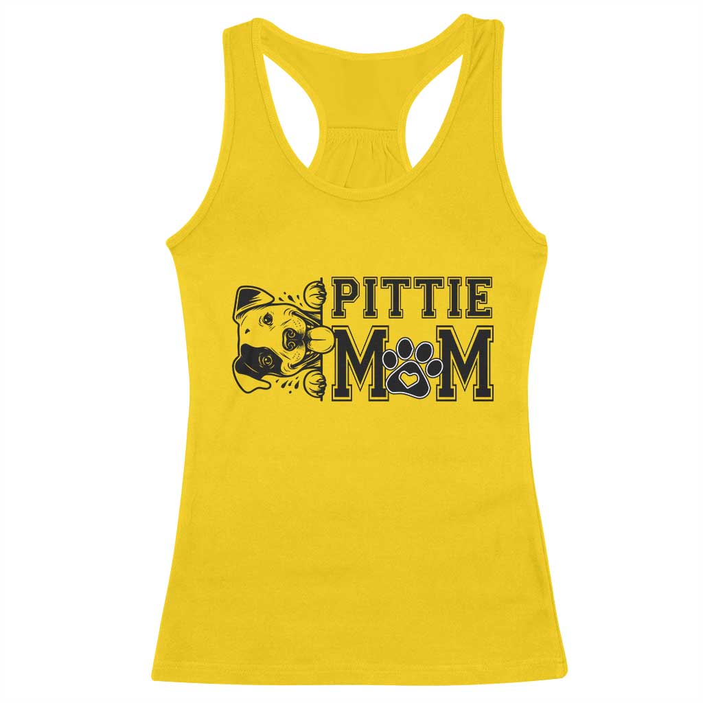 Pittie Mom Racerback Tank Top Funny Gift For Pitbull Lover - Wonder Print Shop