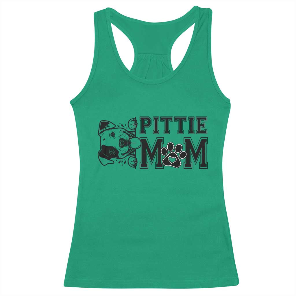 Pittie Mom Racerback Tank Top Funny Gift For Pitbull Lover - Wonder Print Shop
