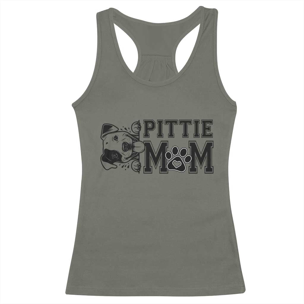 Pittie Mom Racerback Tank Top Funny Gift For Pitbull Lover - Wonder Print Shop