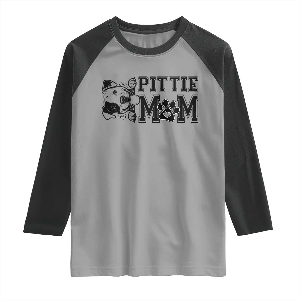 Pittie Mom Raglan Shirt Funny Gift For Pitbull Lover - Wonder Print Shop